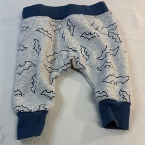 Batman - Newborn Gray and Blue Bat Print Baby Pants